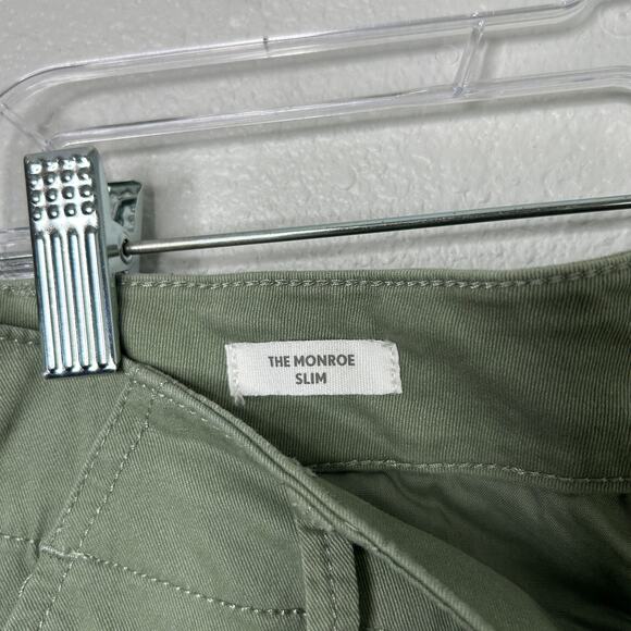 Loft The Monroe Slim Pant Green Size 8 Cotton Twill Ankle Mid Rise Stretch - Picture 6 of 8